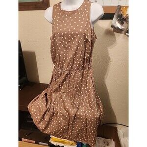 Evan-Picone Classic! Tan Polka Dot Dress (Size 6) - Work Ready w/ Pockets!